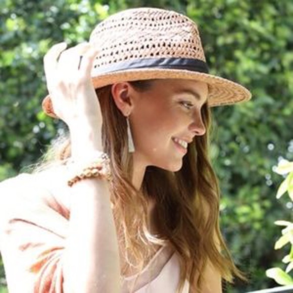 Last 1! ~ NWT Woven Fedora Straw Hat with Ribbon - Picture 3 of 7